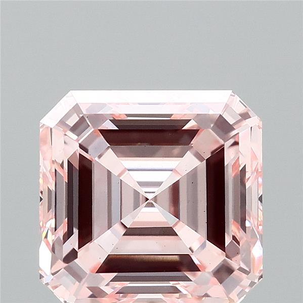 3.25ct Asscher FANCY INTENSE PINK VS2 Lab Created Diamond