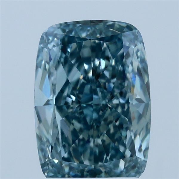 2.01ct Cushion FANCY VIVID GREENISH BLUE VS1 Lab Created Diamond
