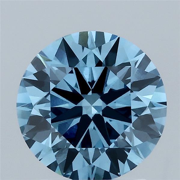 2.06ct Round FANCY VIVID BLUE VS1 Lab Created Diamond