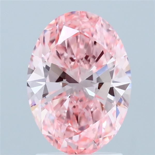2ct Oval FANCY VIVID PINK VS1 Lab Created Diamond