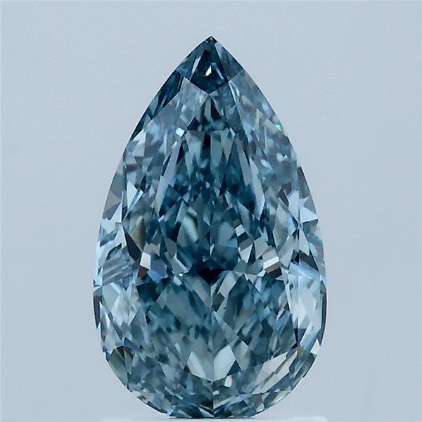1.54ct Pear FANCY VIVID BLUE VS1 Lab Created Diamond