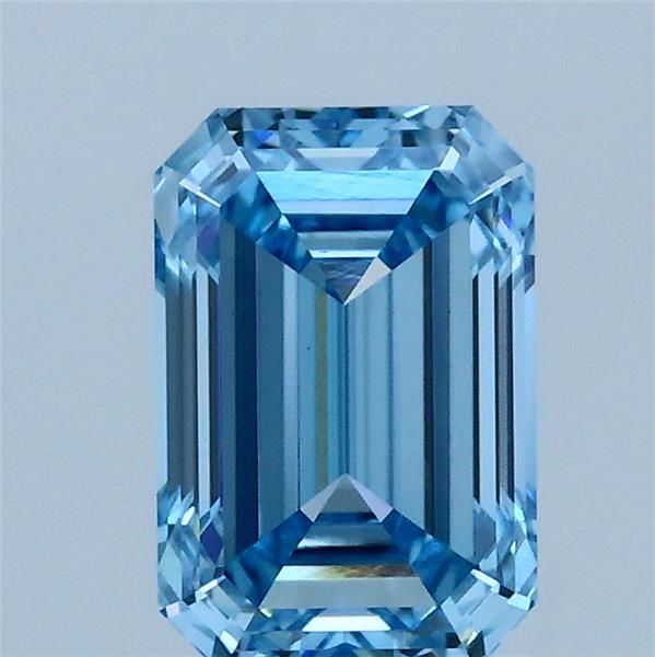 1.51ct Emerald FANCY VIVID BLUE VS1 Lab Created Diamond