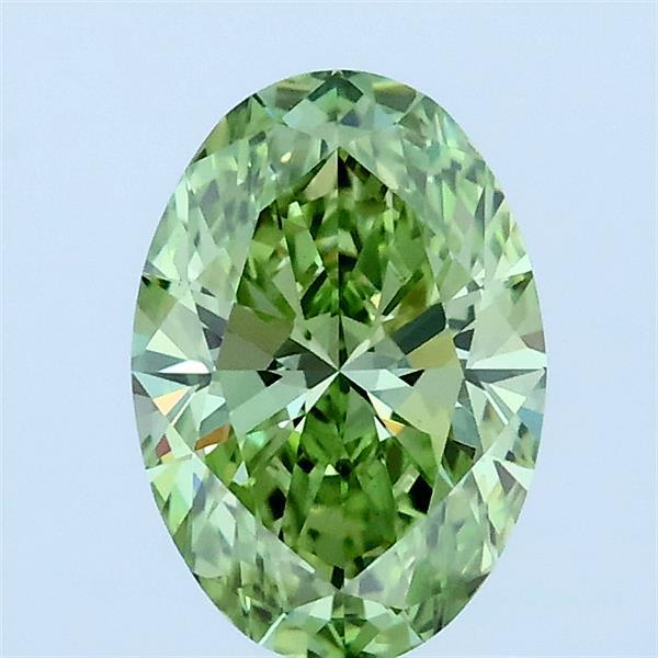 1.1ct Oval FANCY VIVID GREEN VS2 Lab Created Diamond