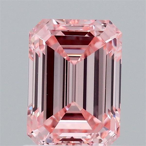 1.5ct Emerald FANCY INTENSE PINK VVS2 Lab Created Diamond