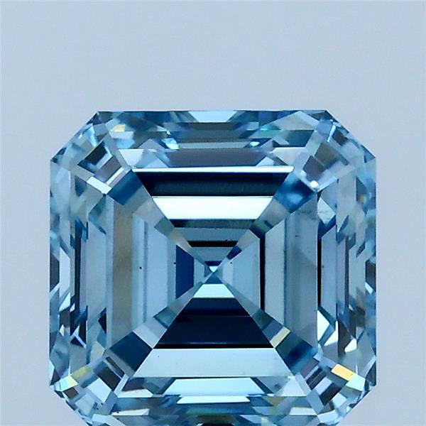 2.03ct Asscher FANCY VIVID BLUE VS1 Lab Created Diamond