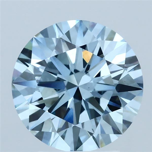 3.06ct Round FANCY VIVID BLUE VS1 Lab Created Diamond