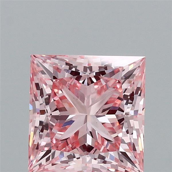 1.63ct Princess FANCY VIVID PINK VS1 Lab Created Diamond