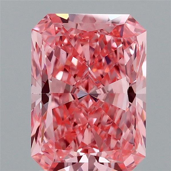 2.19ct Radiant FANCY VIVID PINK VS1 Lab Created Diamond