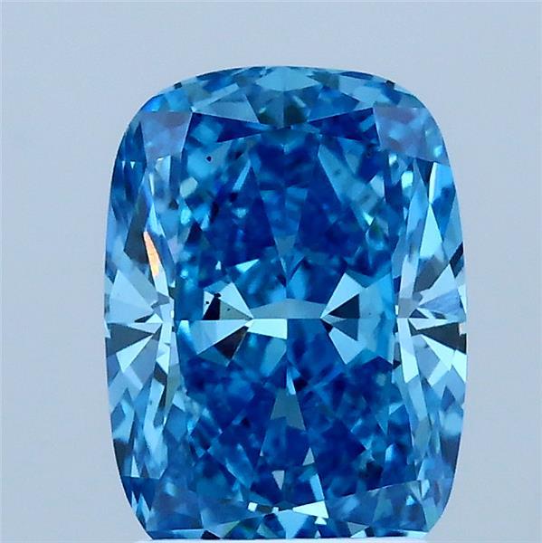 2.01ct Cushion FANCY VIVID BLUE VS2 Lab Created Diamond
