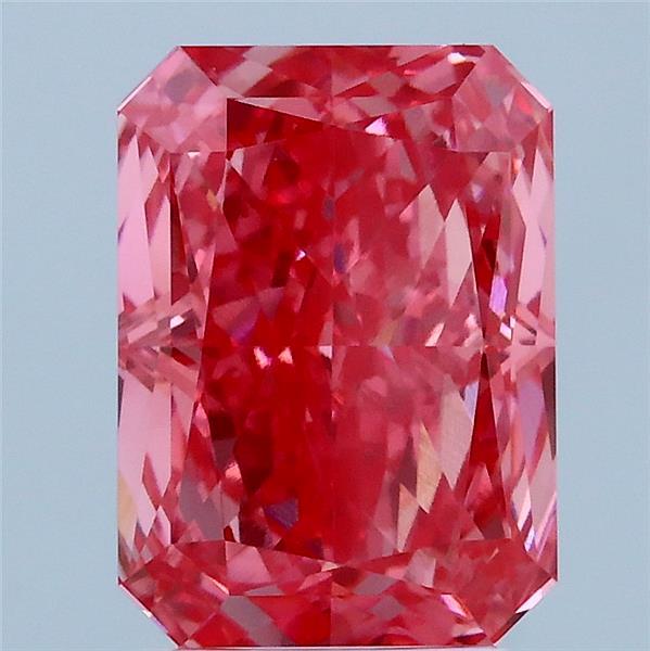 3.06ct Radiant FANCY VIVID PINK VVS2 Lab Created Diamond
