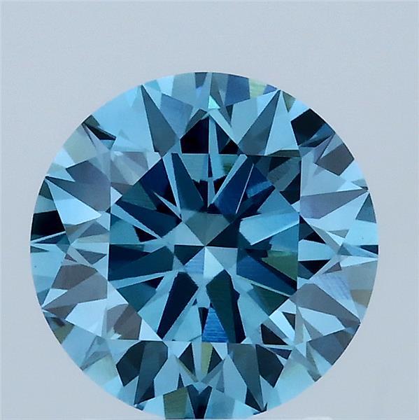 2.05ct Round FANCY VIVID BLUE VS1 Lab Created Diamond