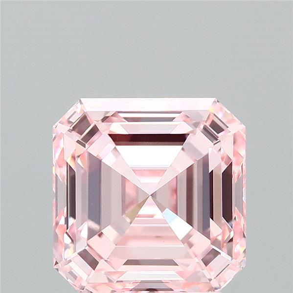 3.16ct Asscher FANCY INTENSE PINK VVS2 Lab Created Diamond