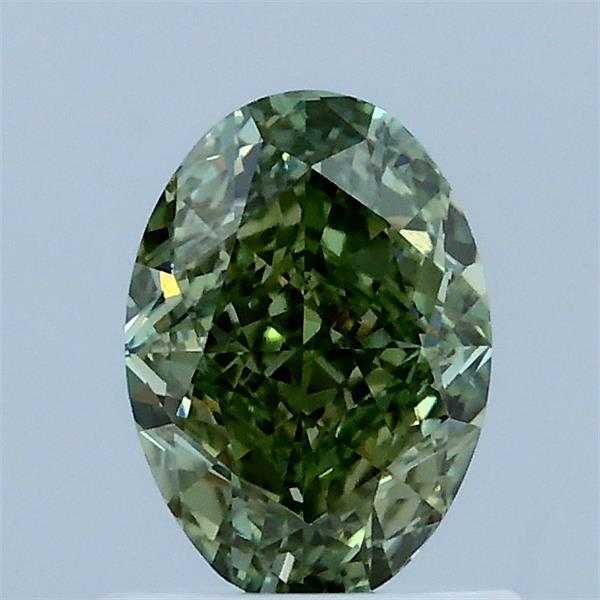 1.04ct Oval FANCY VIVID GREEN VS1 Lab Created Diamond