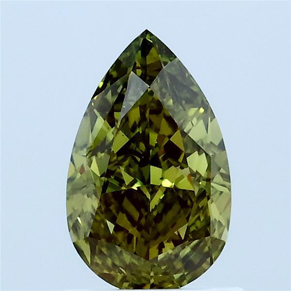 1.06ct Pear FANCY INTENSE GREEN VS1 Lab Created Diamond