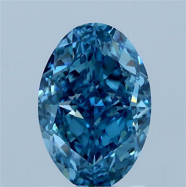2.06ct Oval FANCY VIVID BLUE VS2 Lab Created Diamond
