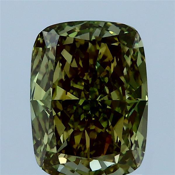 2.1ct Cushion FANCY VIVID GREEN VS2 Lab Created Diamond