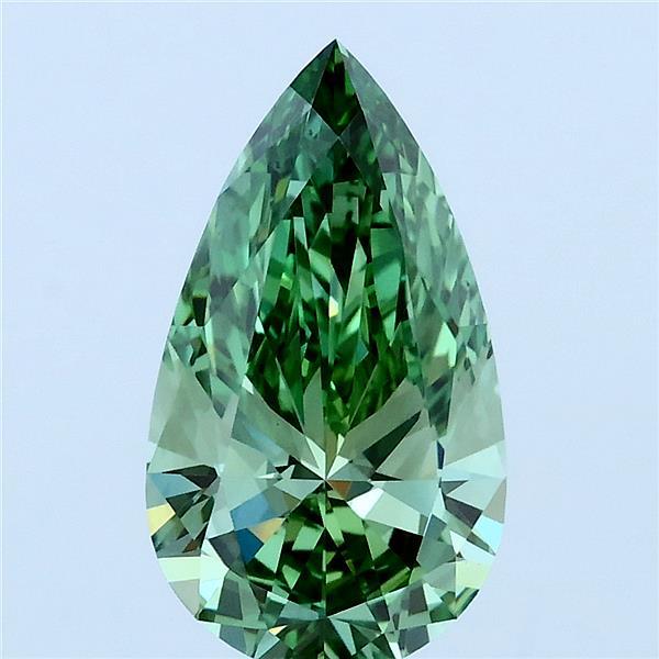 2.02ct Pear FANCY VIVID GREEN VS1 Lab Created Diamond