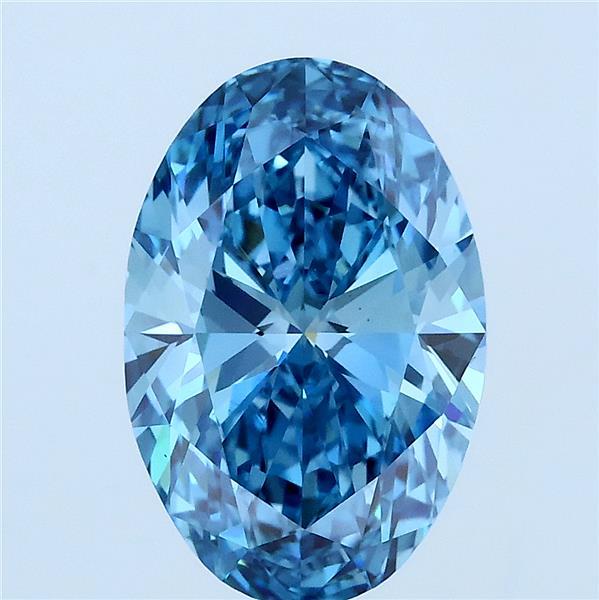 3ct Oval FANCY VIVID BLUE VS1 Lab Created Diamond