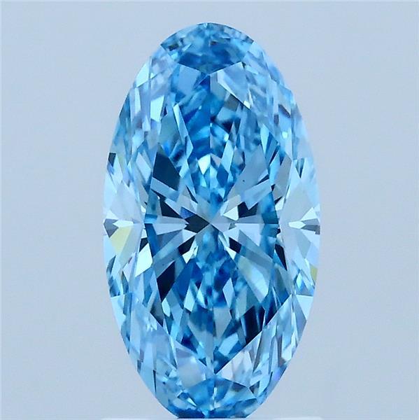 1.56ct Oval FANCY VIVID BLUE VS1 Lab Created Diamond