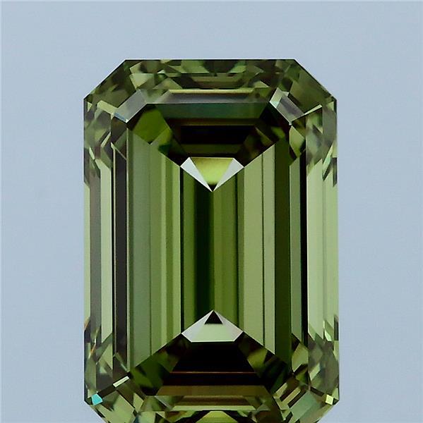4.1ct Emerald FANCY VIVID GREEN VVS2 Lab Created Diamond