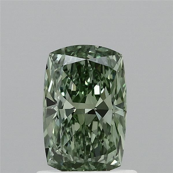 1ct Cushion FANCY VIVID GREEN VVS2 Lab Created Diamond