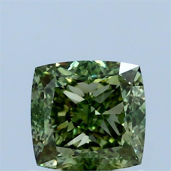 1.16ct Cushion FANCY VIVID GREEN VS1 Lab Created Diamond