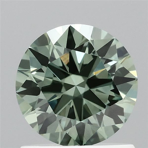 0.96ct Round FANCY VIVID GREEN VVS2 Lab Created Diamond