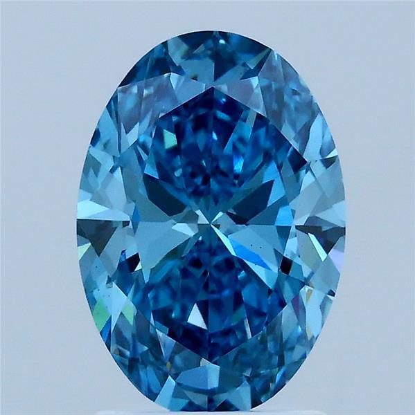 2.01ct Oval FANCY VIVID BLUE VS1 Lab Created Diamond
