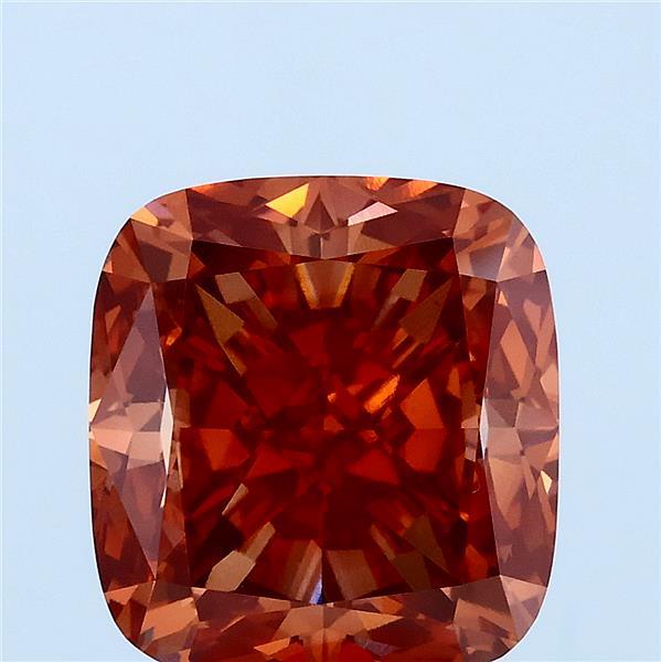 5.73ct Cushion FANCY VIVID BROWNISH ORANGE VVS2 Lab Created Diamond