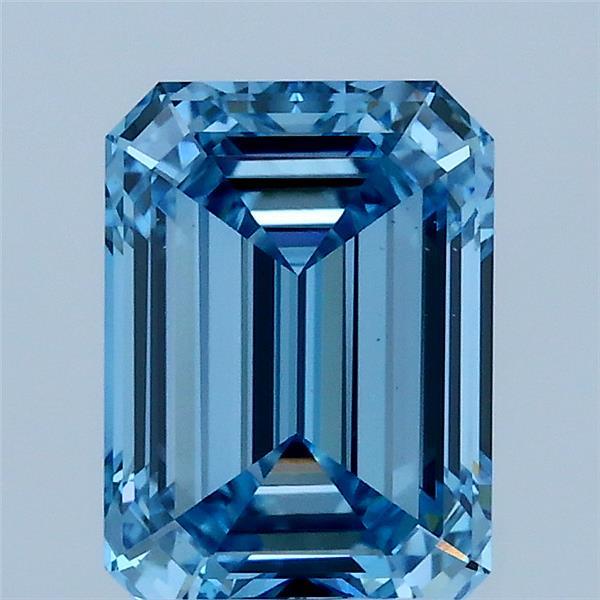 2.01ct Emerald FANCY VIVID BLUE VS1 Lab Created Diamond