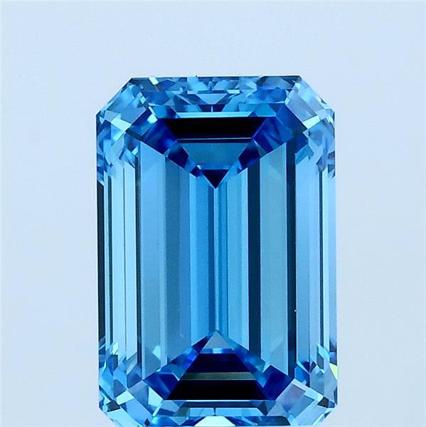 2ct Emerald FANCY VIVID BLUE VS1 Lab Created Diamond