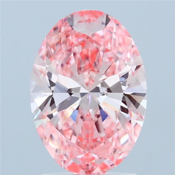 2.02ct Oval FANCY VIVID PINK VVS2 Lab Created Diamond