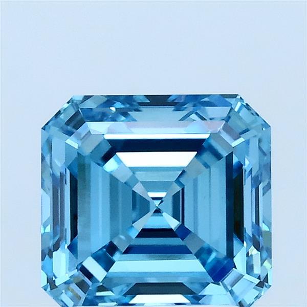 2ct Asscher FANCY VIVID BLUE VVS2 Lab Created Diamond