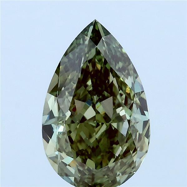 2.09ct Pear FANCY VIVID GREEN VS1 Lab Created Diamond