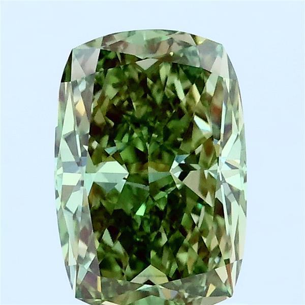 1.5ct Cushion FANCY VIVID GREEN VS1 Lab Created Diamond