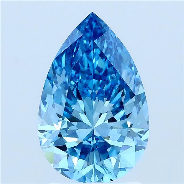 1.66ct Pear FANCY VIVID BLUE VS2 Lab Created Diamond