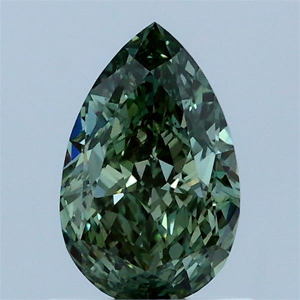 1.02ct Pear FANCY VIVID GREEN VS2 Lab Created Diamond
