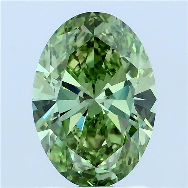 1.5ct Oval FANCY VIVID GREEN VS1 Lab Created Diamond