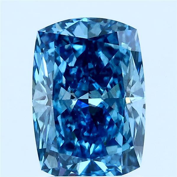 2.07ct Cushion FANCY VIVID BLUE VS2 Lab Created Diamond