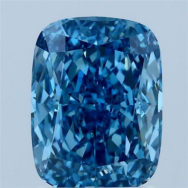 2.1ct Cushion FANCY VIVID BLUE VS1 Lab Created Diamond