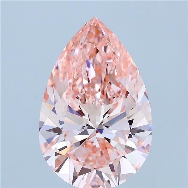 3.92ct Pear FANCY VIVID PINK VS1 Lab Created Diamond