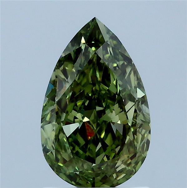 1.6ct Pear FANCY VIVID GREEN VS1 Lab Created Diamond