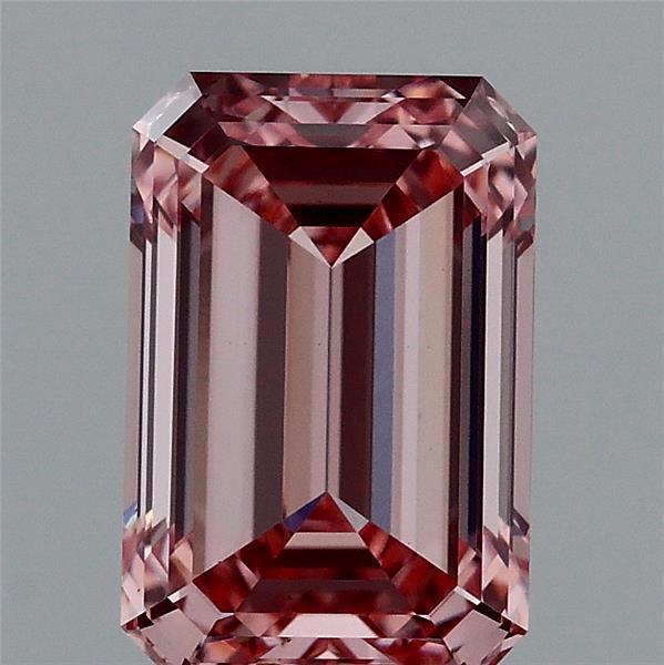 1.48ct Emerald FANCY INTENSE PINK VS1 Lab Created Diamond
