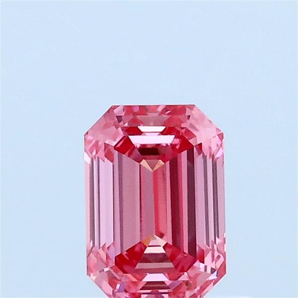 0.61ct Emerald FANCY VIVID PINK VVS2 Lab Created Diamond
