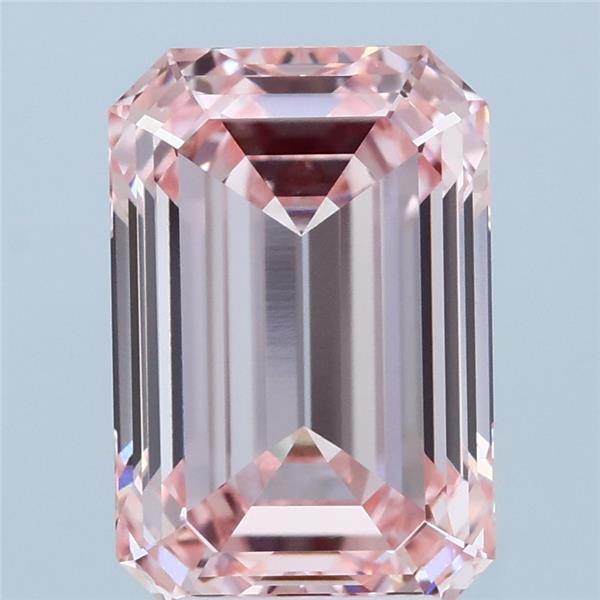 4.03ct Emerald FANCY INTENSE PINK VVS2 Lab Created Diamond