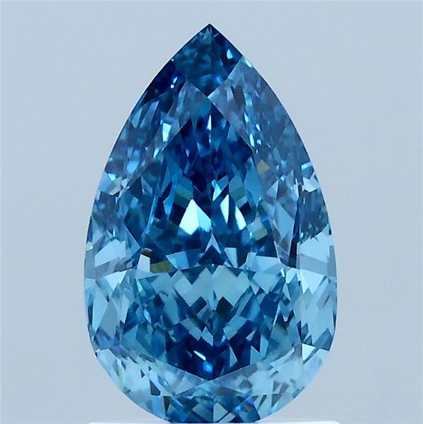1.54ct Pear FANCY VIVID BLUE VS1 Lab Created Diamond