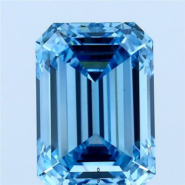 2.83ct Emerald FANCY VIVID BLUE VS2 Lab Created Diamond