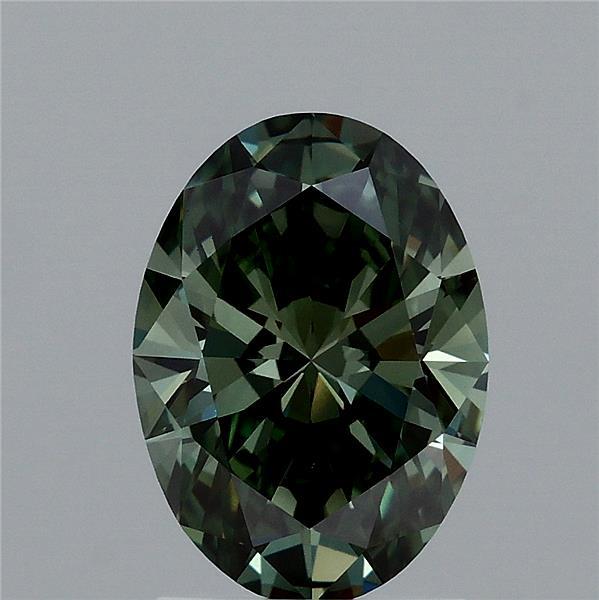 1.62ct Oval FANCY VIVID GREEN VVS2 Lab Created Diamond