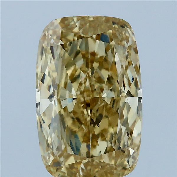 4.13ct Cushion FANCY INTENSE YELLOW VVS2 Lab Created Diamond