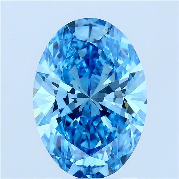 1.52ct Oval FANCY VIVID BLUE VS1 Lab Created Diamond